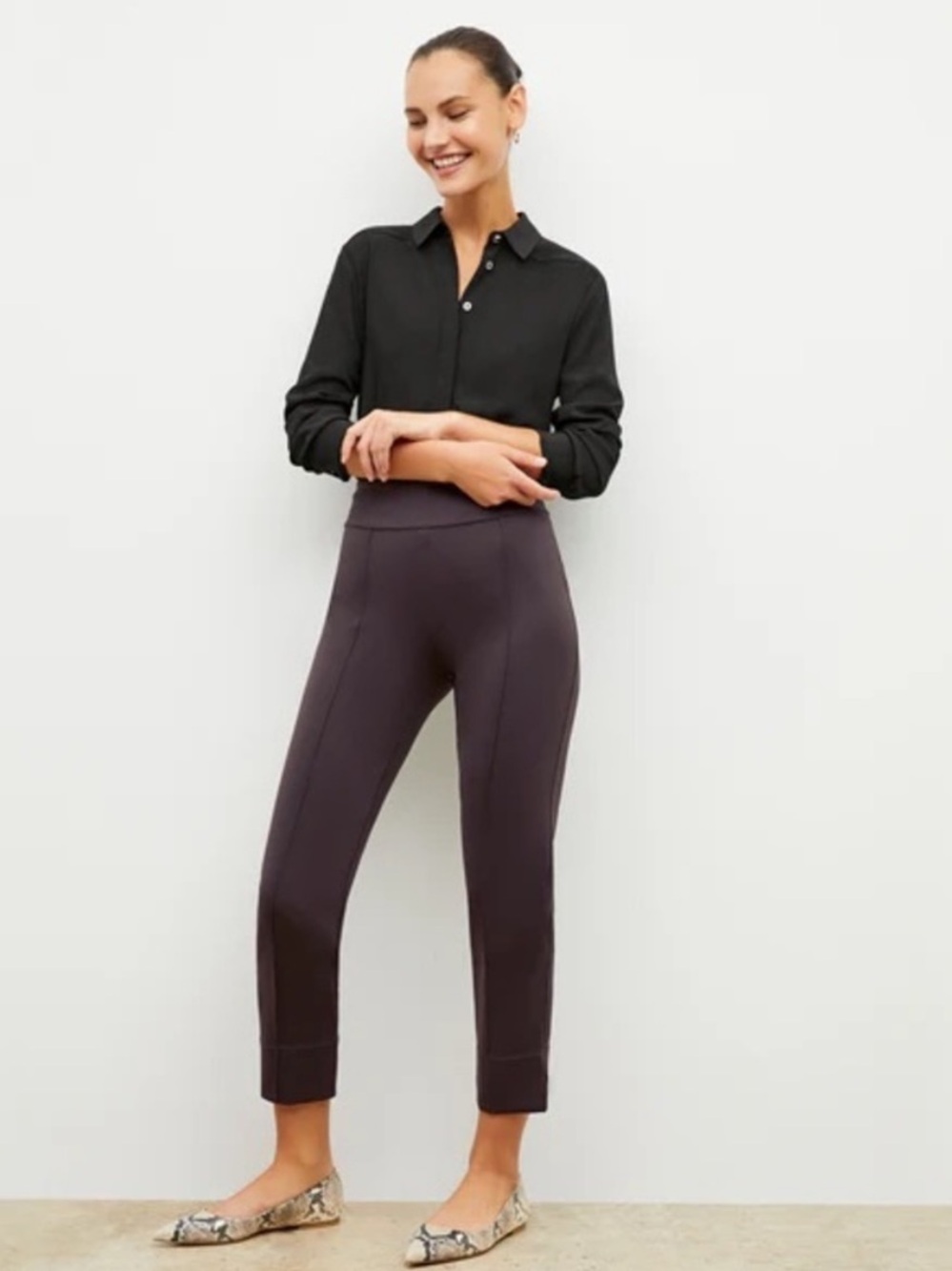 MM Lafleur Pants Robin Trouser Scuba Cropped in Haze Brown